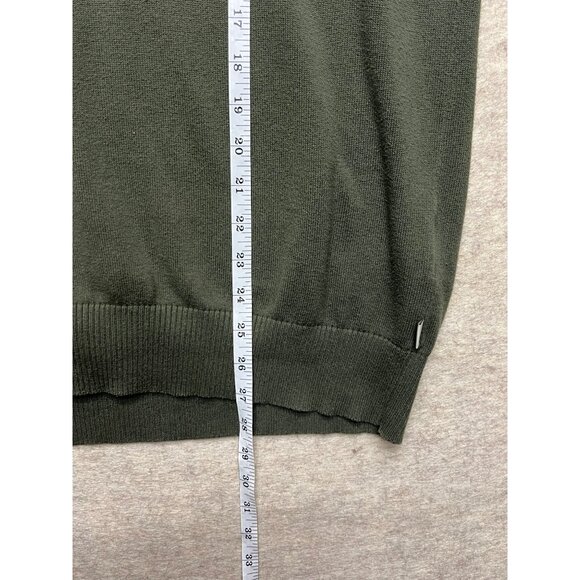 Timberland Green Quarter Zip Long Sleeve Cotton Pullover Sweater Men's Large - Picture 8 of 8